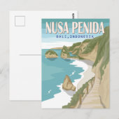 Nusa Penida Beach Bali Indonesia Vintage Briefkaart (Voorkant / Achterkant)