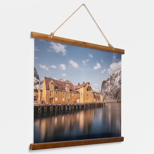 Nusfjord Lofoten Hangend Wandkleed (Gebogen)