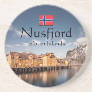 Nusfjord Lofoten Zandsteen Onderzetter