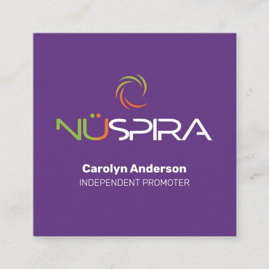 NuSpira Paarse Visitekaartje (Voorkant)