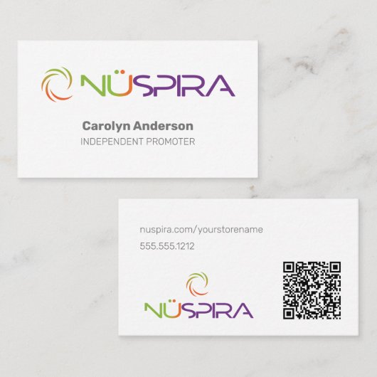NuSpira Wit Visitekaartje (Voorkant / Achterkant)