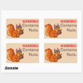 Nut Allergische waarschuwing Rechthoekige Sticker (Vel)