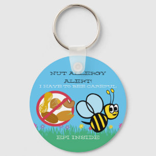 Nut Allergy Alert Bumble Bee Kinder Gepersonalisee Sleutelhanger