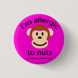 Nut Allergy Alert Pink Ronde Button 3,2 Cm