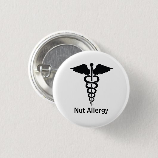 Nut Allergy Alert Ronde Button 3,2 Cm (Voorkant /achterkant)