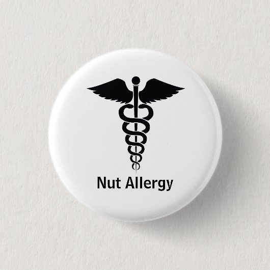 Nut Allergy Alert Ronde Button 3,2 Cm (Voorkant)