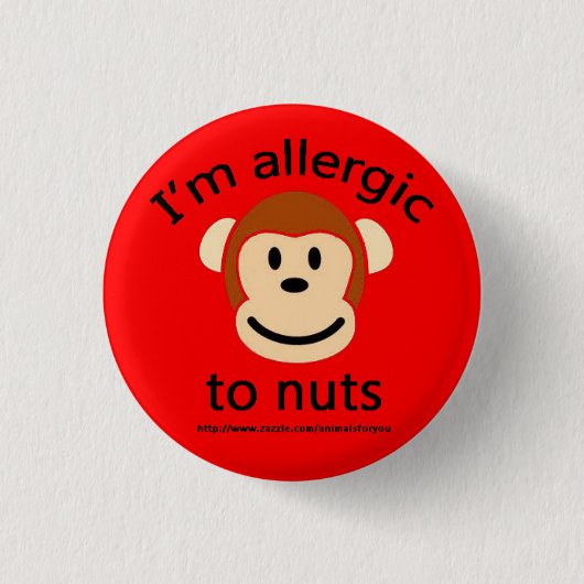 Nut Allergy Alert Ronde Button 3,2 Cm (Voorkant)
