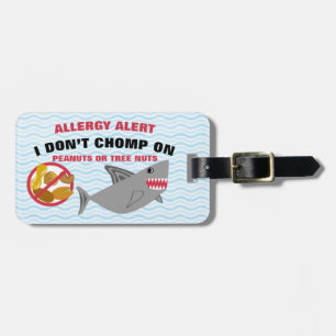 Nut Allergy Alert Shark Label voor Medische Uitrus Bagagelabel