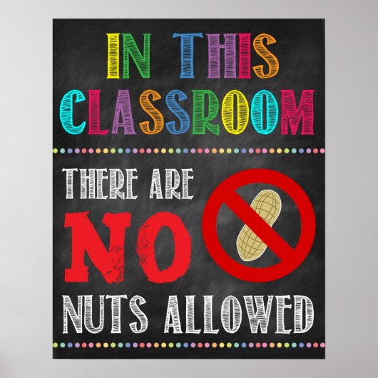 Nut Allergy Classroom Poster (Voorkant)