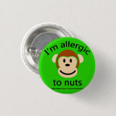 Nut Allergy Green Ronde Button 3,2 Cm (Voorkant /achterkant)