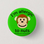 Nut Allergy Green Ronde Button 3,2 Cm (Voorkant)