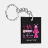 Nut Allergy Kinder Robot Girls gepersonaliseerd Sleutelhanger (Voorkant Links)