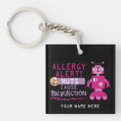 Nut Allergy Kinder Robot Girls gepersonaliseerd Sleutelhanger (Voorkant)