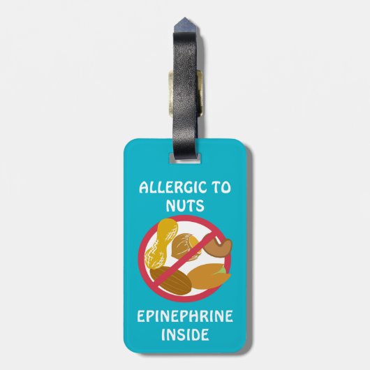 Nut Allergy Ladybug Medical Alert Bagagelabel (Achterkant verticaal)