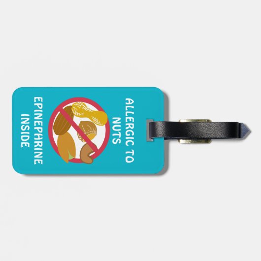 Nut Allergy Ladybug Medical Alert Bagagelabel (Achterkant horizontaal)