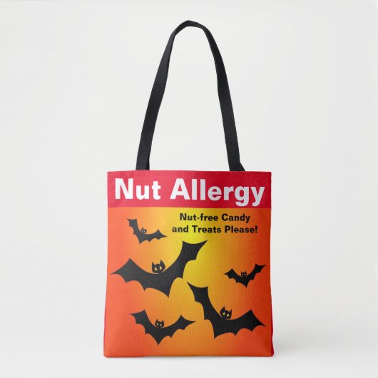 Nut Allergy Nut-Free Snoep Halloween Treat Tote Bag (Voorkant)