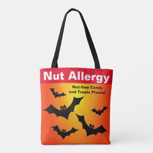 Nut Allergy Nut-Free Snoep Halloween Treat Tote Bag (Achterkant)