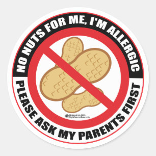 Nut Allergy Ronde Sticker