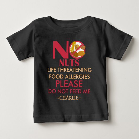 Nut Allergy Shirt, voer me niet (Voorkant)