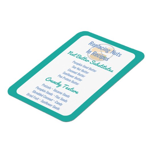 Nut Butter Substituten Grafiek Baking Nut Gratis Magneet (Linkerzijde)