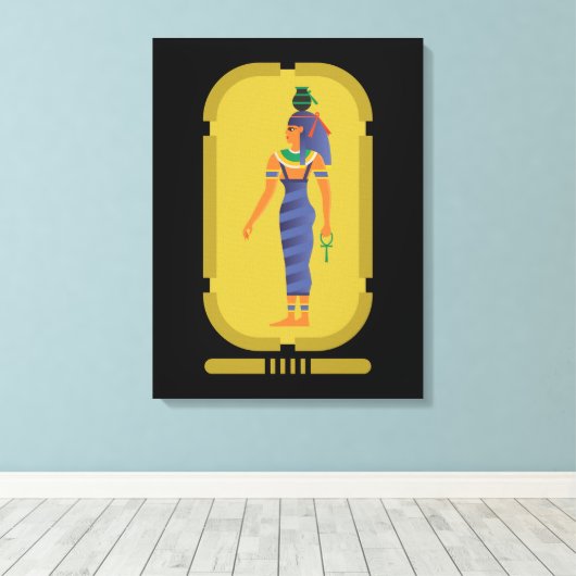 Nut Egyptian Goddess Canvas Print (Insitu (Houten vloer))