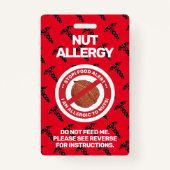 Nut Food Allergy Alert Red Warning Badge (Voorkant)
