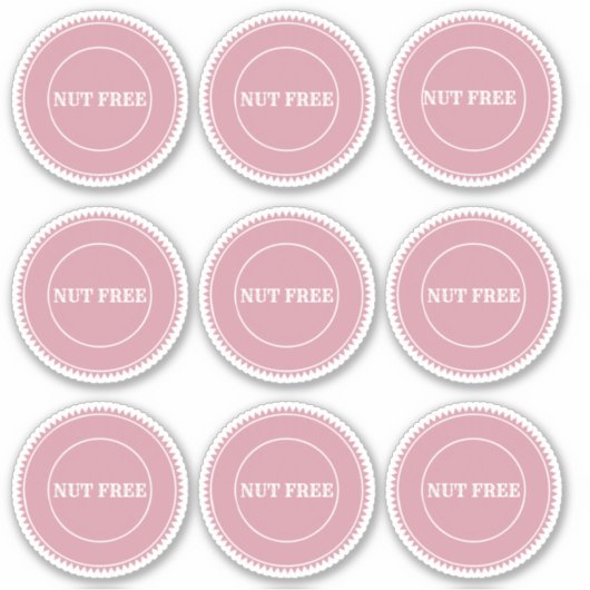 Nut Free Allergy Safe Culinaire Sticker (Voorkant)
