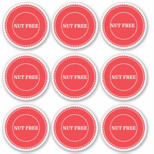 Nut Free Allergy Safe Culinaire Sticker (Voorkant)