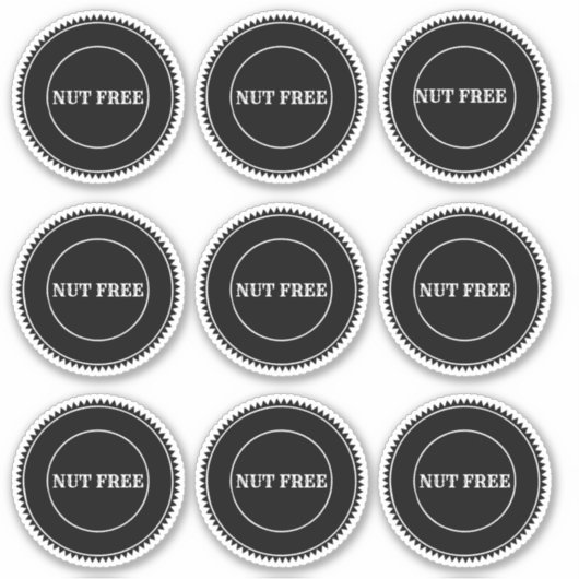 Nut Free Allergy Safe Culinaire Sticker (Voorkant)