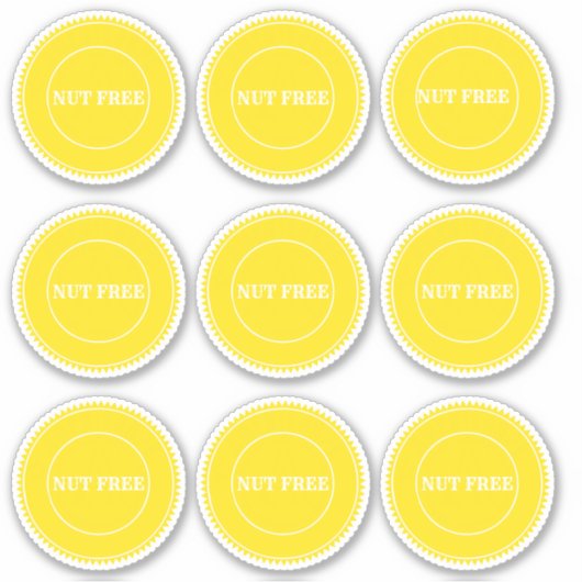 Nut Free Allergy Safe Culinaire Sticker (Voorkant)