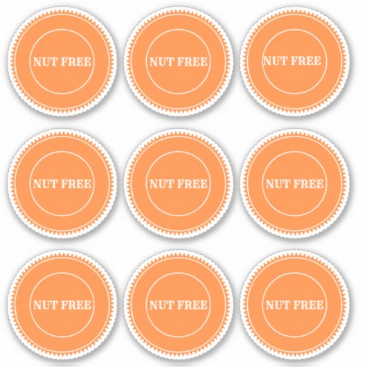 Nut Free Allergy Safe Culinaire Sticker (Voorkant)