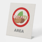 Nut Free Area Gepersonaliseerd voedselallergie Reclamebord Met Voetstuk (Voorkant)