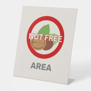 Nut Free Area Gepersonaliseerd voedselallergie Reclamebord Met Voetstuk