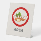 Nut Free Area Gepersonaliseerd voedselallergie Reclamebord Met Voetstuk (Voorkant)