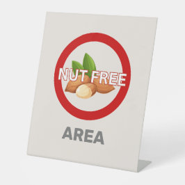 Nut Free Area Gepersonaliseerd voedselallergie Reclamebord Met Voetstuk