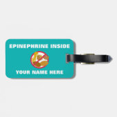 Nut Free Kind Superheld Boy Alert for Medical Kit Bagagelabel (Achterkant horizontaal)