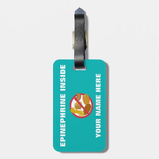 Nut Free Kind Superheld Girl Alert for Medical Kit Bagagelabel (Achterkant verticaal)