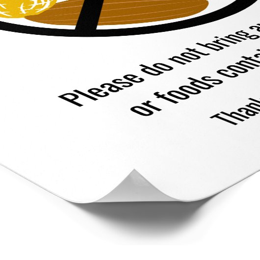 Nut Free School Sign. Aangepast met schoolnaam Poster (Hoek)