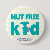 Nut Free Superheld Girl Button (Voorkant)