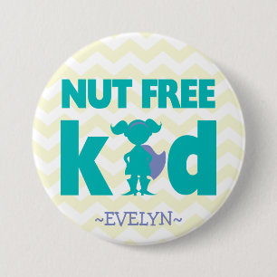 Nut Free Superheld Girl Button