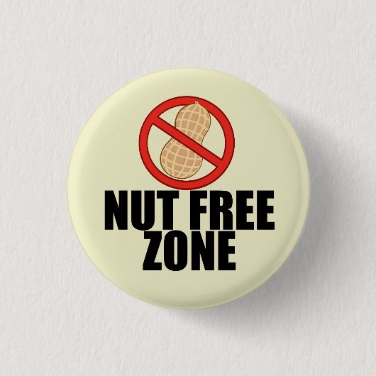 Nut Free Zone Cool Peanut Allergy Awareness Ronde Button 3,2 Cm (Voorkant)