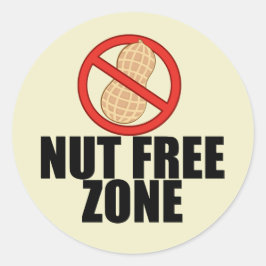 Nut Free Zone Cool Peanut Allergy Awareness Ronde Sticker