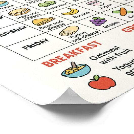 Nut Gratis Maaltijd Prep voor schoollunches Poster (Hoek)