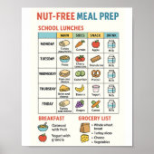 Nut Gratis Maaltijd Prep voor schoollunches Poster (Voorkant)