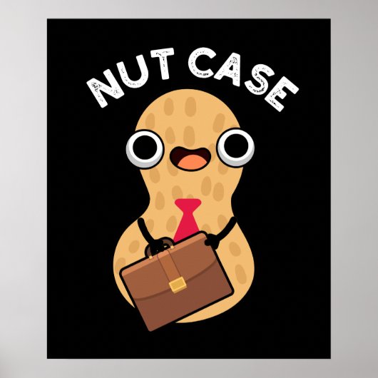 Nut Hoesje Funny Peanut Puns Dark BG Poster (Voorkant)
