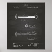 Nut Lock 1893 Patent Art Chalkboard Poster (Voorkant)
