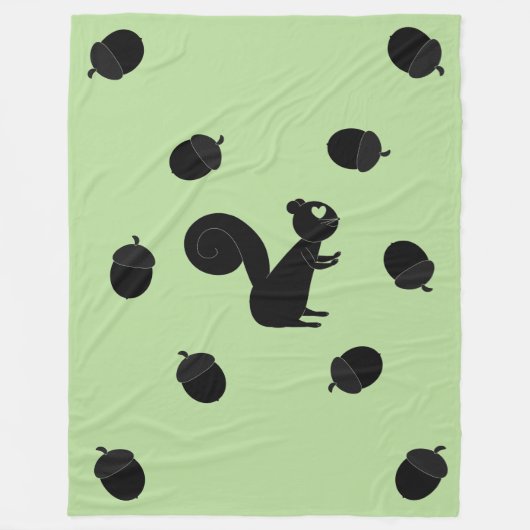 Nut Loving Squirrel Fleece Deken (Voorkant)