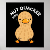 Nut Quacker Grappige Peanut Puns Donker BG Poster (Voorkant)