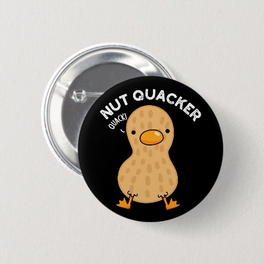Nut Quacker Grappige Peanut Puns Donker BG Ronde Button 5,7 Cm (Voorkant /achterkant)