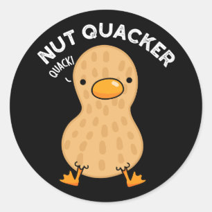 Nut Quacker Grappige Peanut Puns Donker BG Ronde Sticker